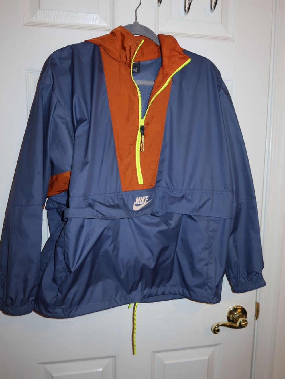 Nike Orange and Blue Colorblock Windbreaker